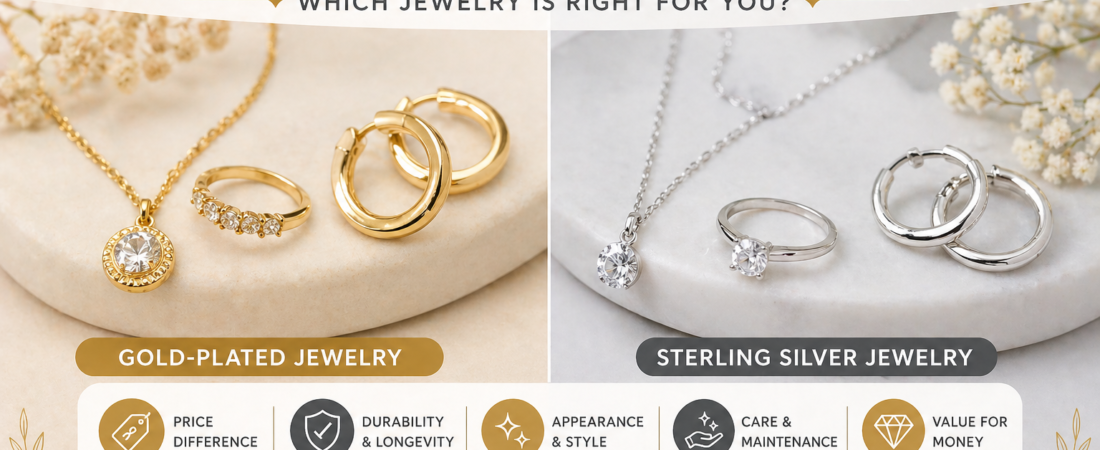 Gold-Plated vs Sterling Silver Jewelry: Which One Should You Choose? 1 Gold-Plated vs Sterling Silver Jewelry: Which One Should You Choose?