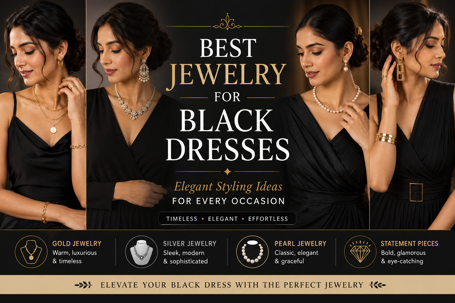 Best Jewelry for Black Dresses: Elegant Styling Ideas for Every Occasion 5 Best Jewelry for Black Dresses: Elegant Styling Ideas for Every Occasion