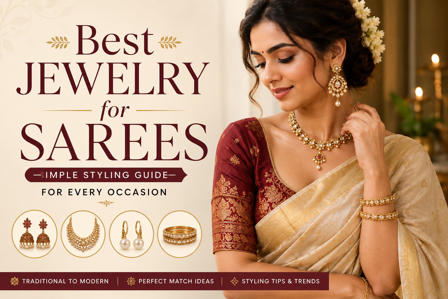 Best Jewelry for Sarees: Simple Styling Guide for Every Occasion 7 Best Jewelry for Sarees: Simple Styling Guide for Every Occasion