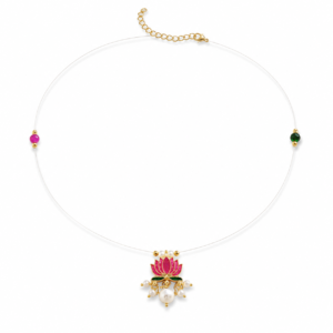 Lotus Invisible Necklace displayed on a white background.